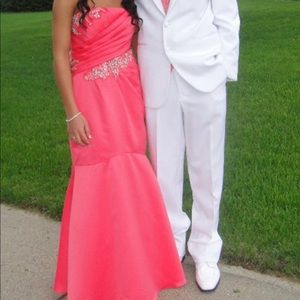 Strapless, long, formal dress